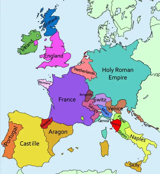 King Henry VII's foreign policy Map of Europe